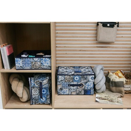 Stellid box for storage with a lid of the mosaic, 40 × 30 × 25 cm, blue color-6