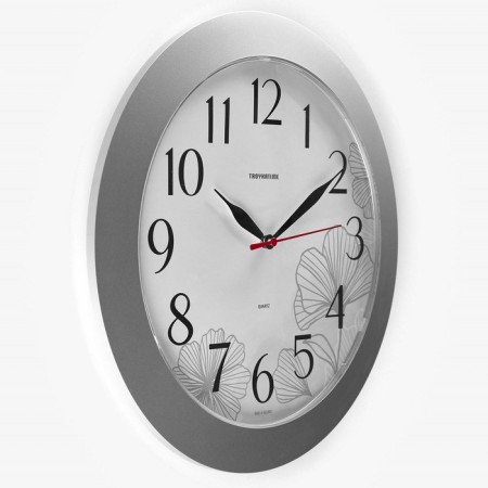 Wall clock, series: interior, "flowers", smooth move, d-30.5 cm-1