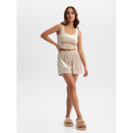 TOP female KAFTAN VELVET 44-46, beige-6