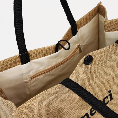 Shoper on a button, beige color-2