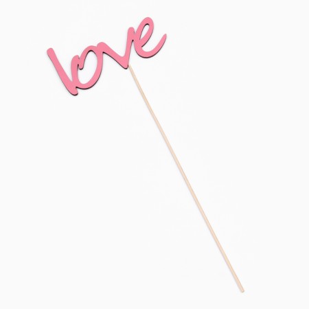Topper "Love" pink 12.9x6.7 cm-2