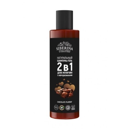 Shampoo-gel with Aphrodisiacs Chocolate Playboy, 2 in 1, 200 ml