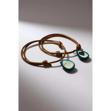 Bracelets "Demetrons" Avocado with a heart, brown color, 7 cm-2
