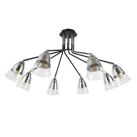 Ceiling EVOLUCE lamp. Sle102902-08. Lirino. 8x40 watts, E27, 73x73x44 cm, black color, chrome-5