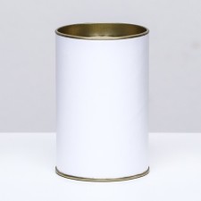 White tube 63x100 mm (80 mm intra -height), cardboard, metal cover