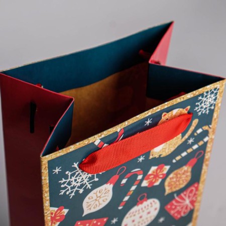 Package for the bottle "Happiness in the New Year", 13 x 36 x 10 cm, New Year-3