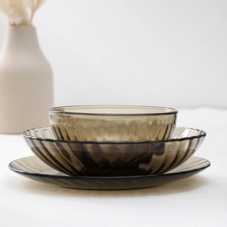 Elica table set, 30 items, brown color-1