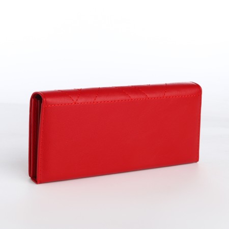 Women's wallet on magnet, red color-1