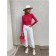 Women's shortened jeans with high landing Contte Elegant, size XL, color White