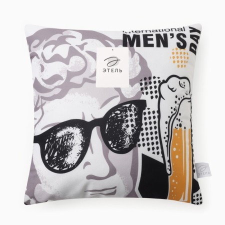 Decorative Ethel Pillow "Men’s Day" 40x40 cm, velor, 100% p/e-4