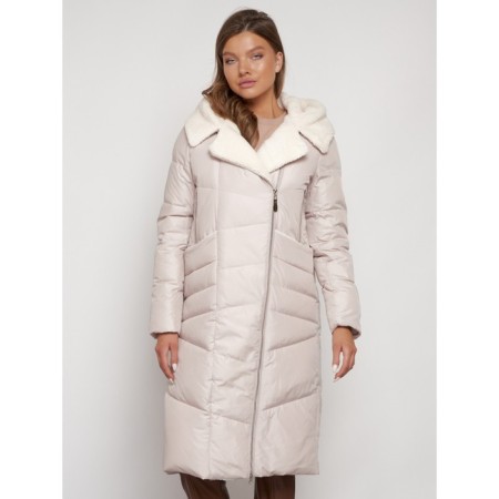 Coat insulated winter female, size 54, beige color-14