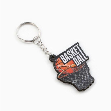 A wooden key keychain, Basketball sport, 4.4 x 5 cm-1