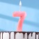 Candle in the Cake "Fine", number "7", pink metallic, 6.5 cm