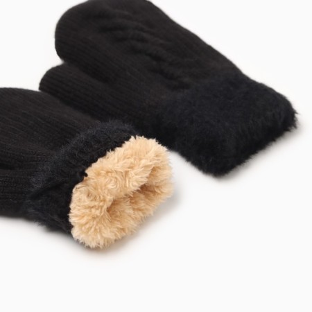 Baby mittens minku, black color, 18 cm-2