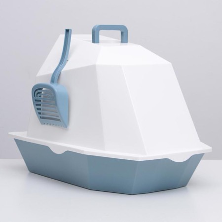 Cata toilet curly closed with a scoop, 54 x 37 x 40 cm, white-gray-2