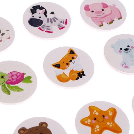 Lotto with wooden chips "Who lives where?" Baby Toys-2