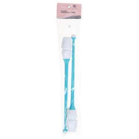 Bulas for rhythmic gymnastics inserted Grace Dance, 41 cm, white/blue color-7