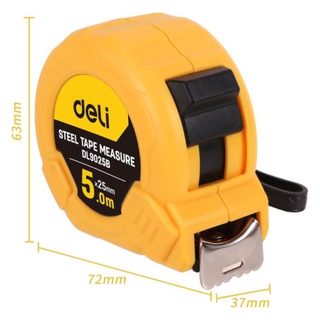 Deli DL9025B 98280 roulette, shock -resistant case, 5 m x 25 mm-1