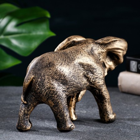 Figure "Elephant African" bronze, 18x9x13cm-2