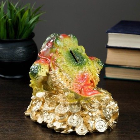 Piggy bank "Toad on money" 14x13x17cm-2