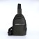 Male sling bag from textiles, headphones, green color