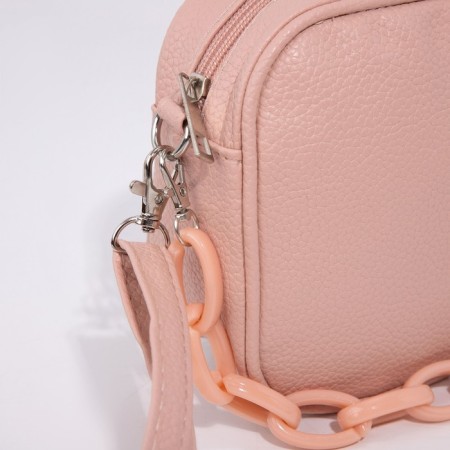 Bag Women's Cross-Bodi with a zipper, pink color-9