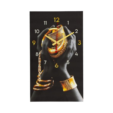 Carty clock, wall-mounted interior "black gold", silent, 35 x 60 cm-2