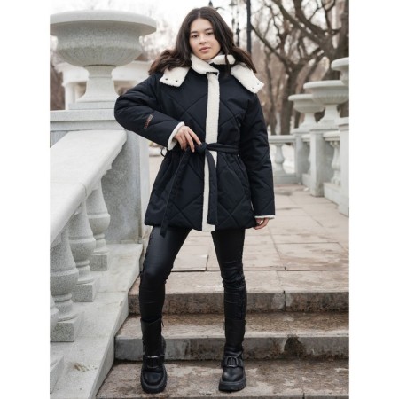 Jacket for girls, height 158 ​​cm, black color-1