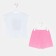Kit for girls, white/pink color, height 140