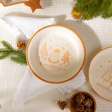New Year's plate SL Home "Happy New Year", d = 23.3 cm, ceramics, white color-6