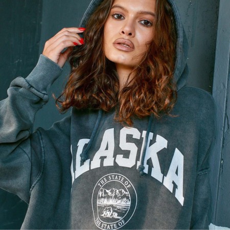 Women's sweatshirt was launched, the color is black, the size of one size (42-46)-2