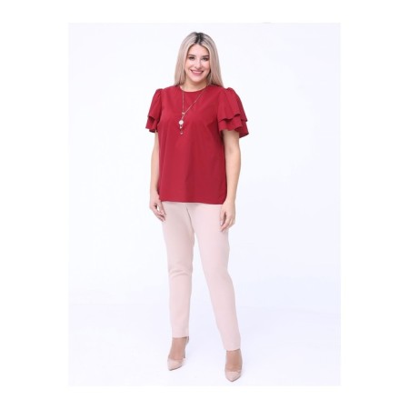 Female trousers, size 68, beige color-1