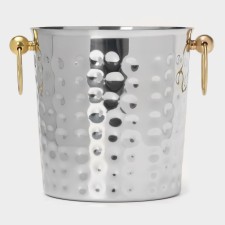 A stainless steel bucket of “Cheknaya”, 5.2 l, 25 × 20 × 20.5 cm, golden handles