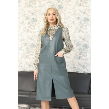 Women's dress, size 54, gray color-6