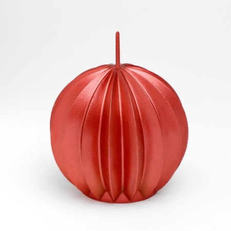 Figure candle "Faced ball", 6.5x6.5 cm, red-1