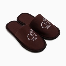 Male slippers, brown color, size 43