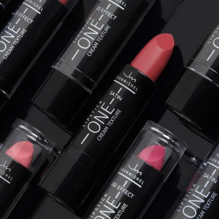 Lipstick Jeanmishel Satin Cream Texture tone 18 brown pink, 14 g