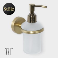 A glass soap dispenser is a glass matte with the holder of Stölz Bacic Stolz, Bronze series
