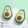 Avocado plastic earrings with a smile, color