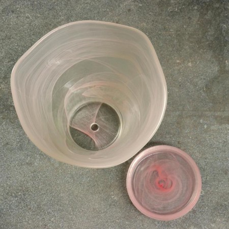 Flower pot with the pallet "Christina" alabaster, pink 1.8 liters-2