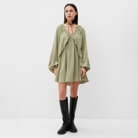 Women's dress MIST with a deep neckline river. 42, olive-7