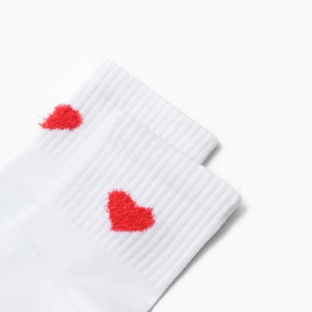 Children's socks "heart" minku, white color, 20-22 cm-1