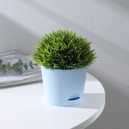 Pot for flowers with basal watering “Alliance”, 0.4 l, d = 10 cm, h = 8.5 cm, blue color