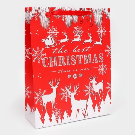 Gift, laminated, "deer" package, 31 x 40 x 11.5 cm