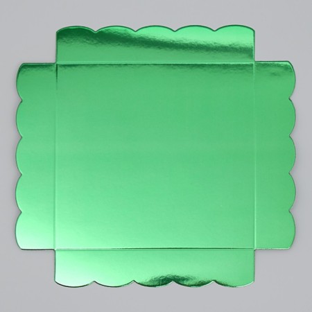 Cookie box, confectionery packaging with PVC lid, green, 15 x 15 x 3 cm-5