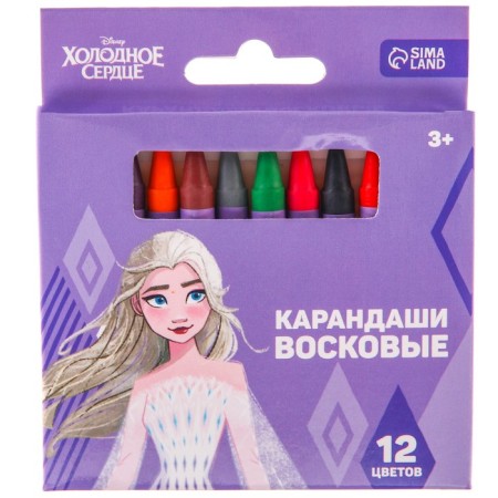 Wax pencils, set of 12 colors, "Elsa and Anna", cold heart-3