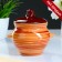 Ceramic pot for baking No. 5 with handles, 0.5l / 10x10.5cm, orange strip
