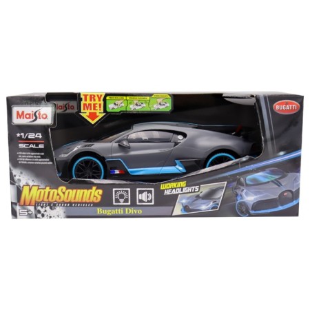 MASTO Bugatti Divo machine with light and sound, 1:24, the color of the gray-blue-1