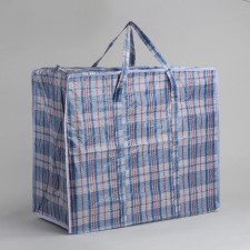 Lightning bag on a zipper, 72 l, blue/white color