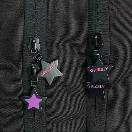 School backpack, 39 x 26 x 17 cm, Grizzly, "starfall", ergonomic back, black-9